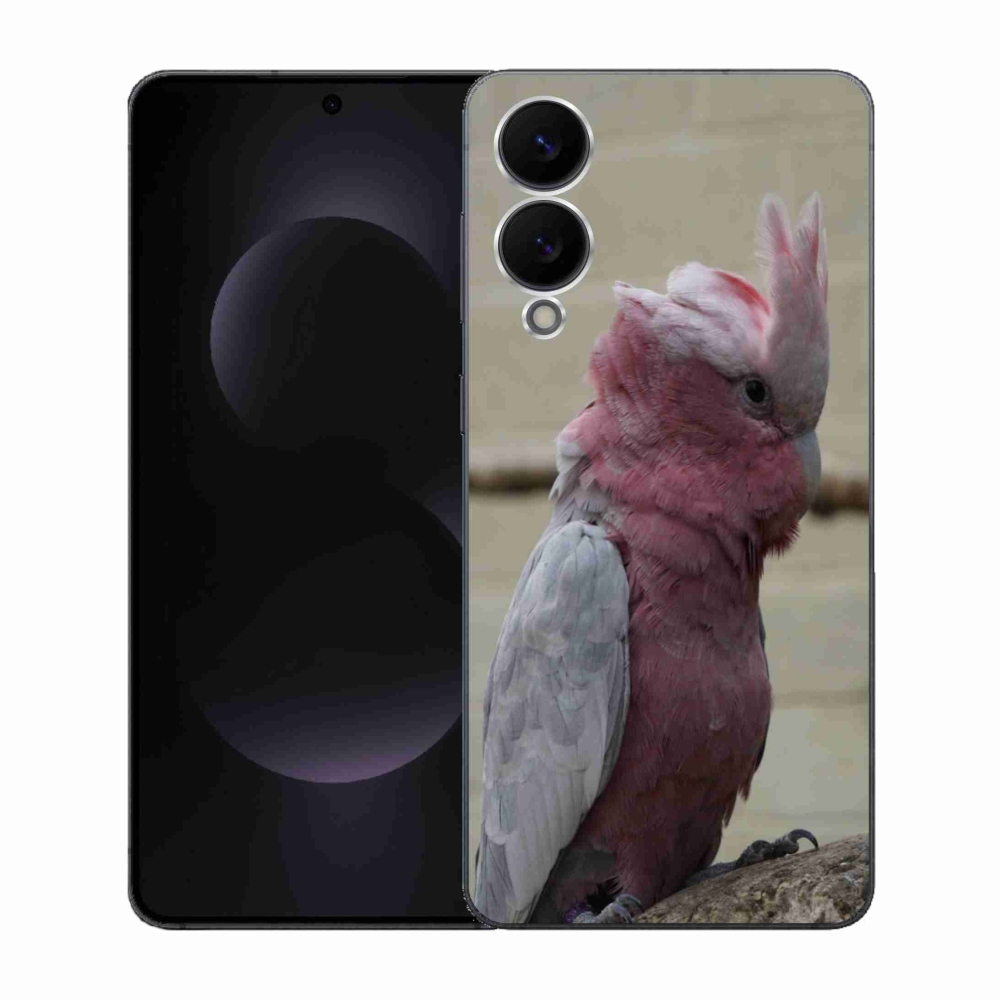 Gelový kryt mmCase na Samsung Galaxy S25 Edge - papoušek kakadu růžový