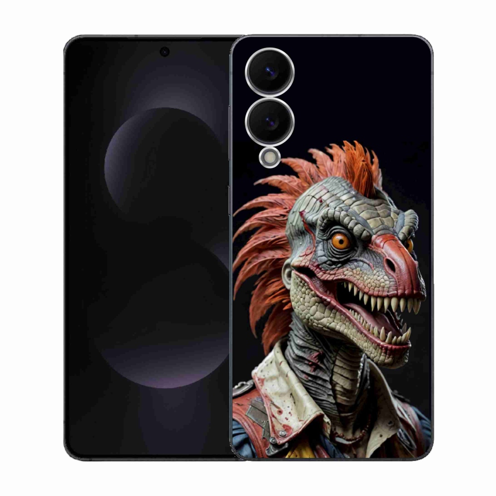 Gelový kryt mmCase na Samsung Galaxy S25 Edge - punk dinosaurus
