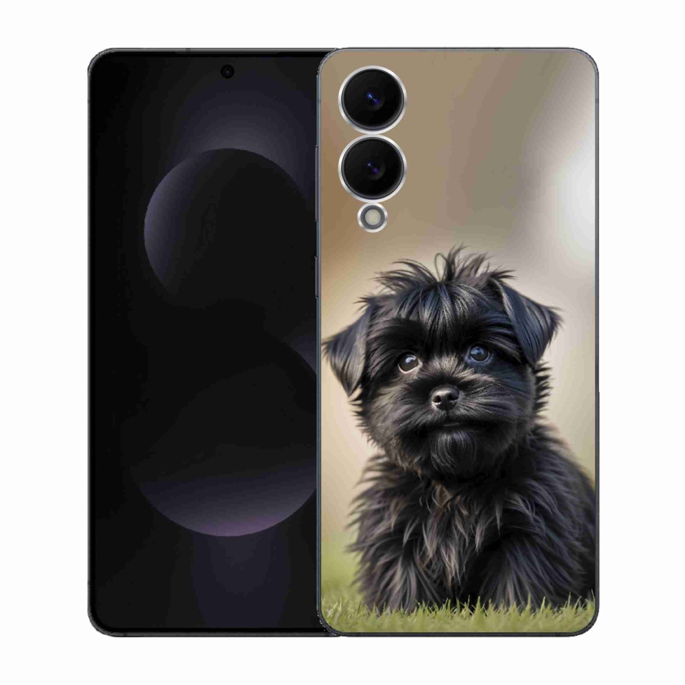 Gelový kryt mmCase na Samsung Galaxy S25 Edge - roztomilý černý pejsek