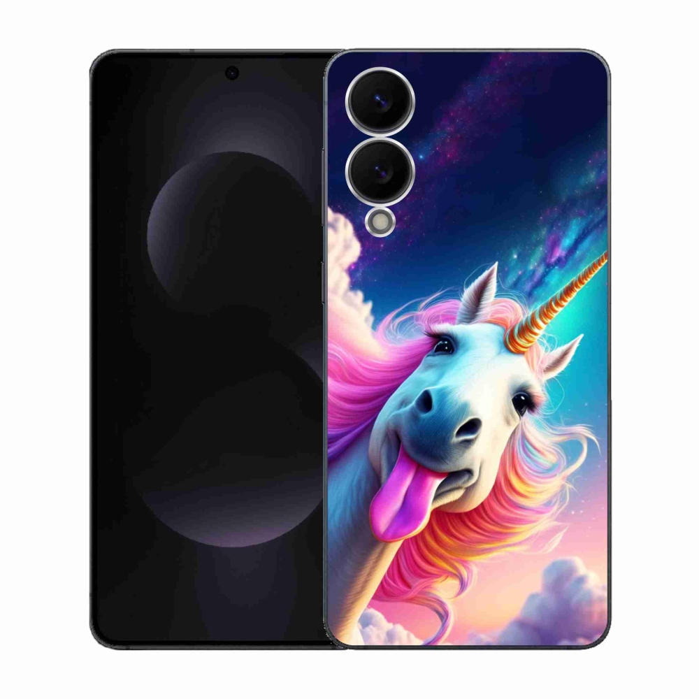 Gelový kryt mmCase na Samsung Galaxy S25 Edge - šílený jednorožec