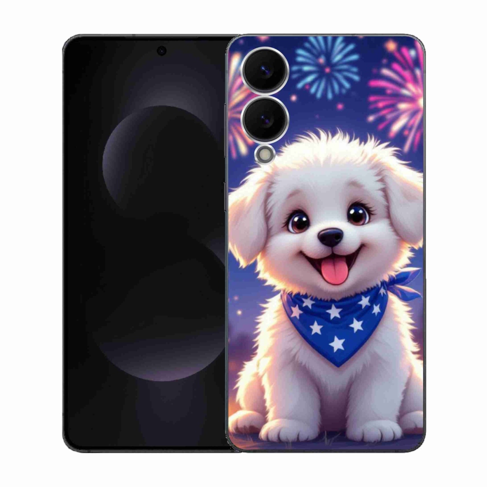 Gelový kryt mmCase na Samsung Galaxy S25 Edge - slavnostní štěně