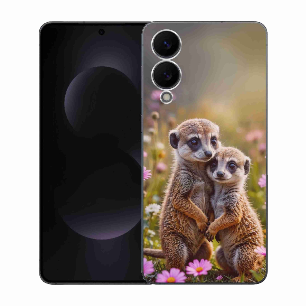 Gelový kryt mmCase na Samsung Galaxy S25 Edge - surikatí duo