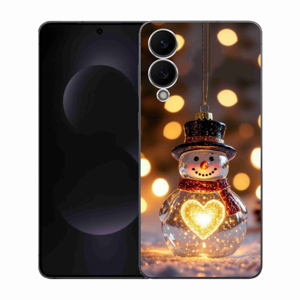 Gelový kryt mmCase na Samsung Galaxy S25 Edge - svítící vánoční sněhulák