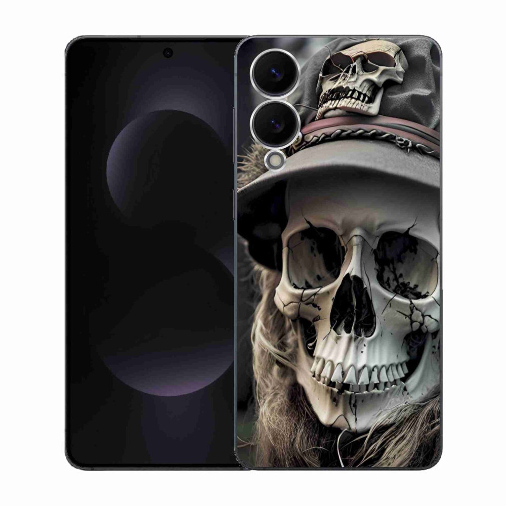 Gelový kryt mmCase na Samsung Galaxy S25 Edge - temná lebka