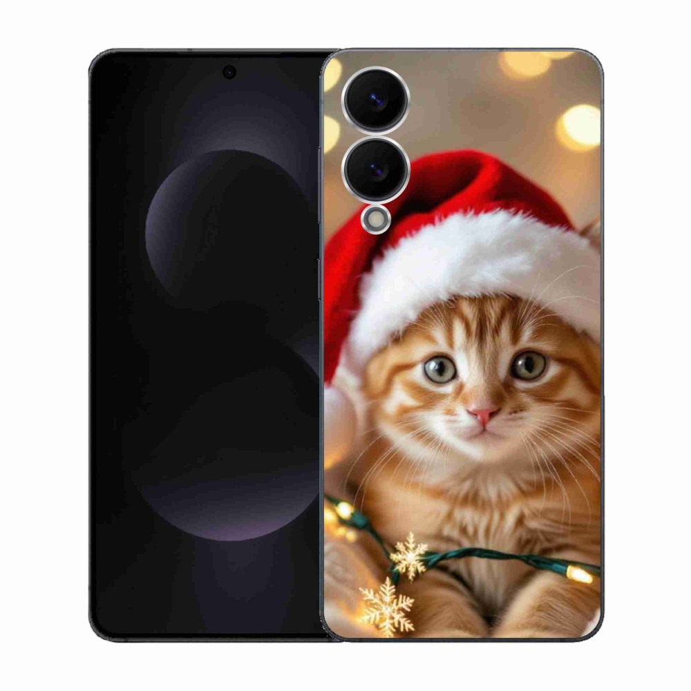 Gelový kryt mmCase na Samsung Galaxy S25 Edge - vánoční kotě