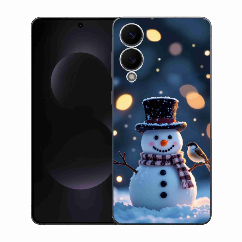 Gelový kryt mmCase na Samsung Galaxy S25 Edge - vánoční sněhulák