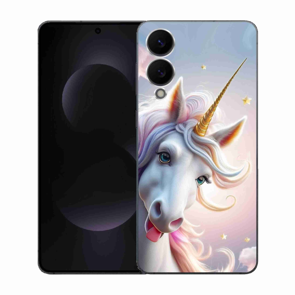 Gelový kryt mmCase na Samsung Galaxy S25 Edge - veselý jednorožec