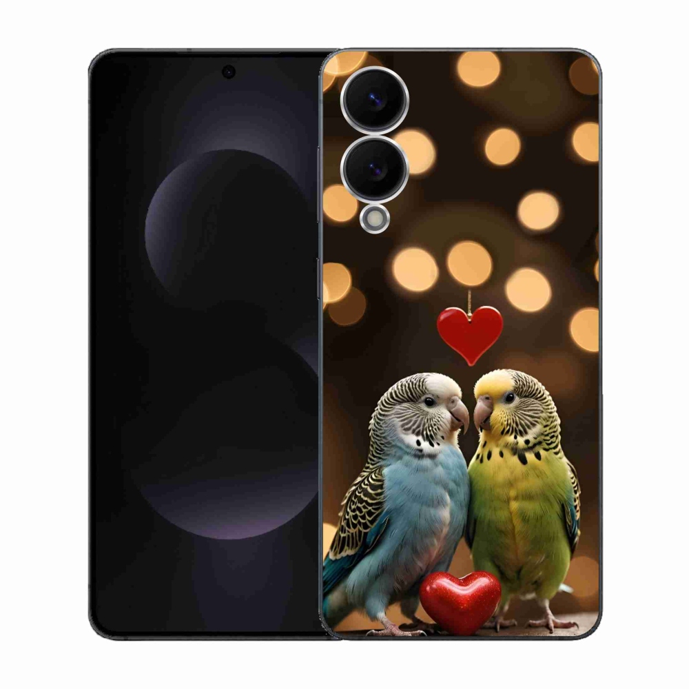 Gelový kryt mmCase na Samsung Galaxy S25 Edge - zamilovaní papoušci