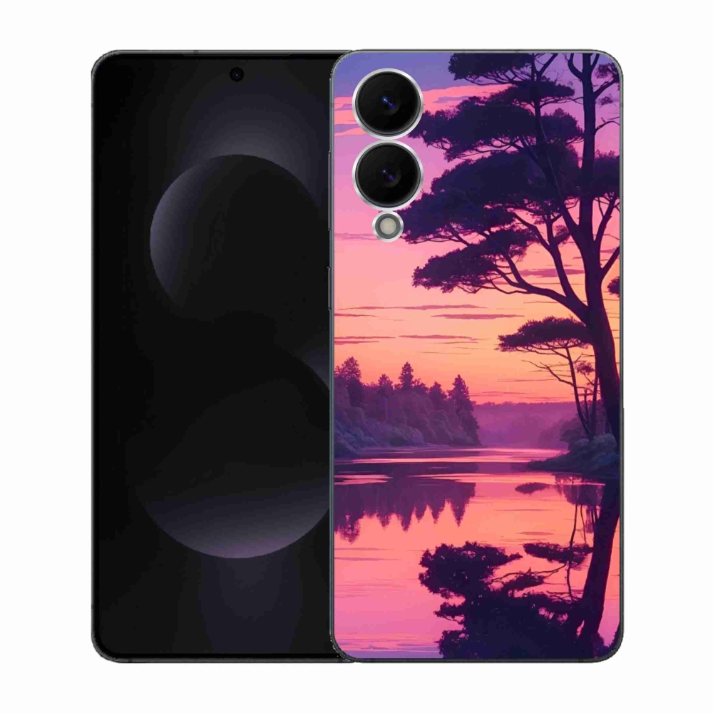 Gelový kryt mmCase na Samsung Galaxy S25 Edge - západ slunce nad jezerem