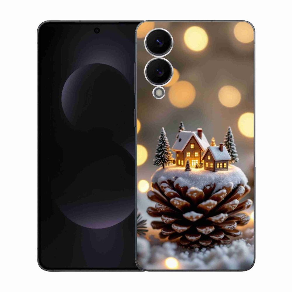 Gelový kryt mmCase na Samsung Galaxy S25 Edge - zimní vesnička