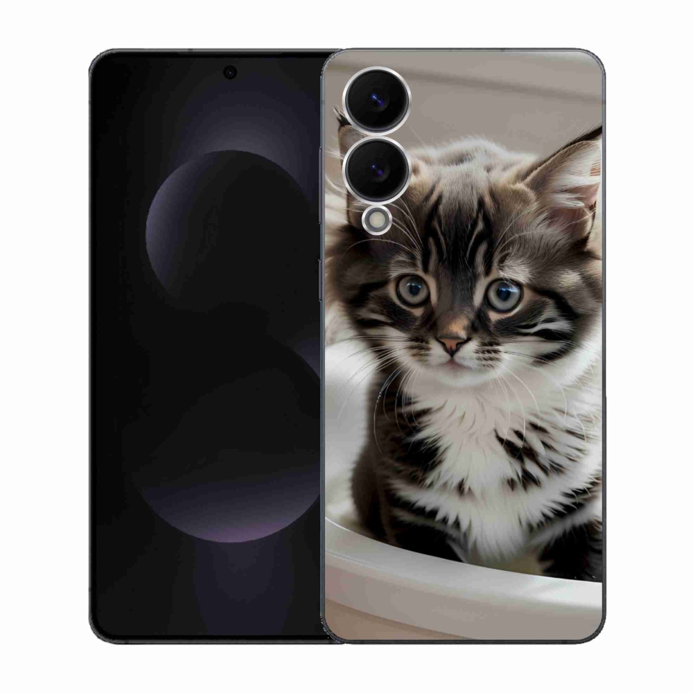 Gelový kryt mmCase na Samsung Galaxy S25 Edge - zvědavé kotě