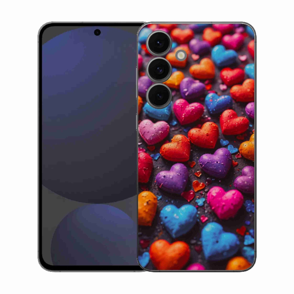 Gelový kryt mmCase na Samsung Galaxy S25 FE - barevná srdce
