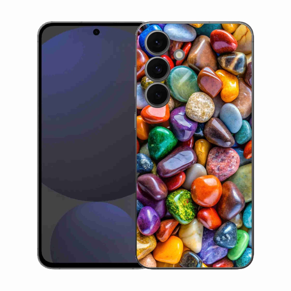 Gelový kryt mmCase na Samsung Galaxy S25 FE - barevné kamínky