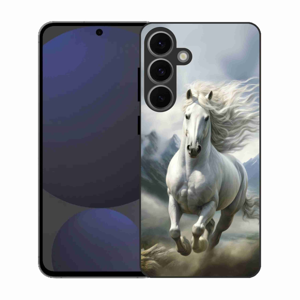 Gelový kryt mmCase na Samsung Galaxy S25 FE - běžící bílý kůň 3