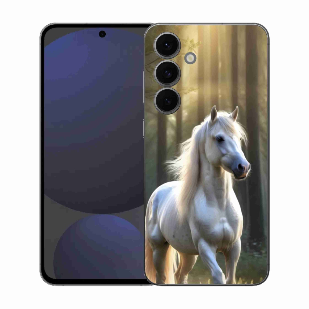 Gelový kryt mmCase na Samsung Galaxy S25 FE - bílý kůň 3