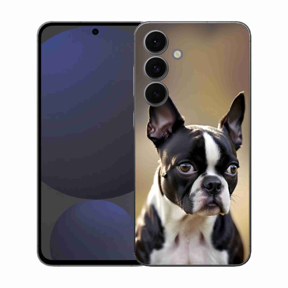 Gelový kryt mmCase na Samsung Galaxy S25 FE - bostonský teriér