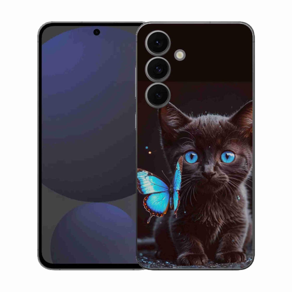 Gelový kryt mmCase na Samsung Galaxy S25 FE - černé kotě 3