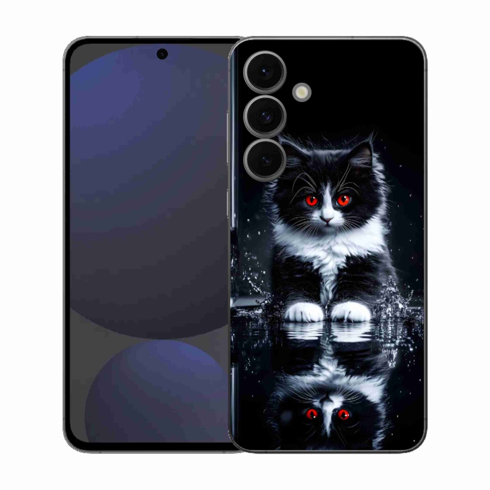 Gelový kryt mmCase na Samsung Galaxy S25 FE - černobílé kotě