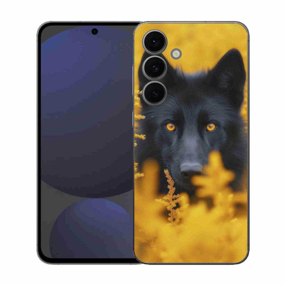 Gelový kryt mmCase na Samsung Galaxy S25 FE - černý vlk 2
