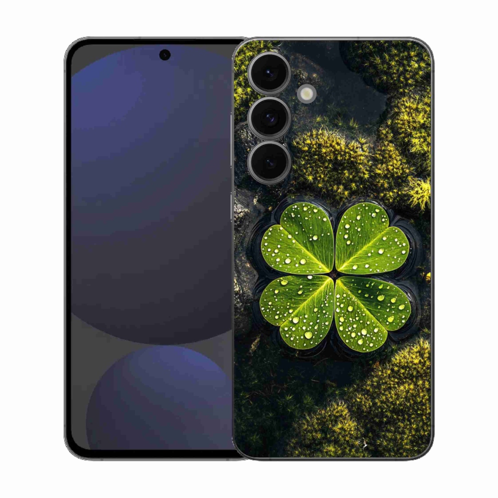 Gelový kryt mmCase na Samsung Galaxy S25 FE - čtyřlístek