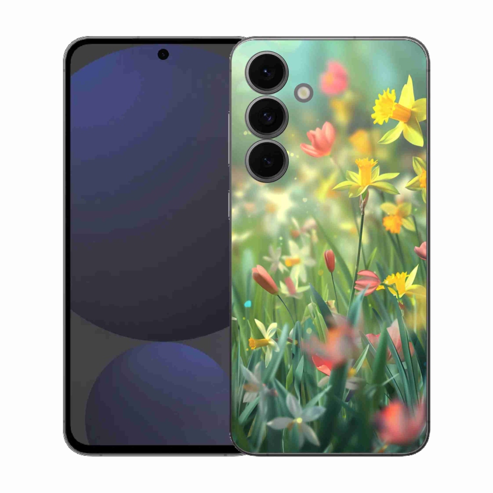 Gelový kryt mmCase na Samsung Galaxy S25 FE - jarní květy