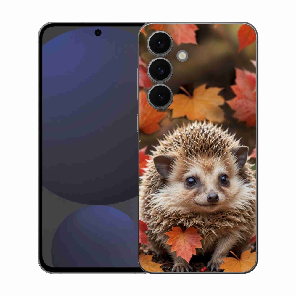 Gelový kryt mmCase na Samsung Galaxy S25 FE - ježek v listí