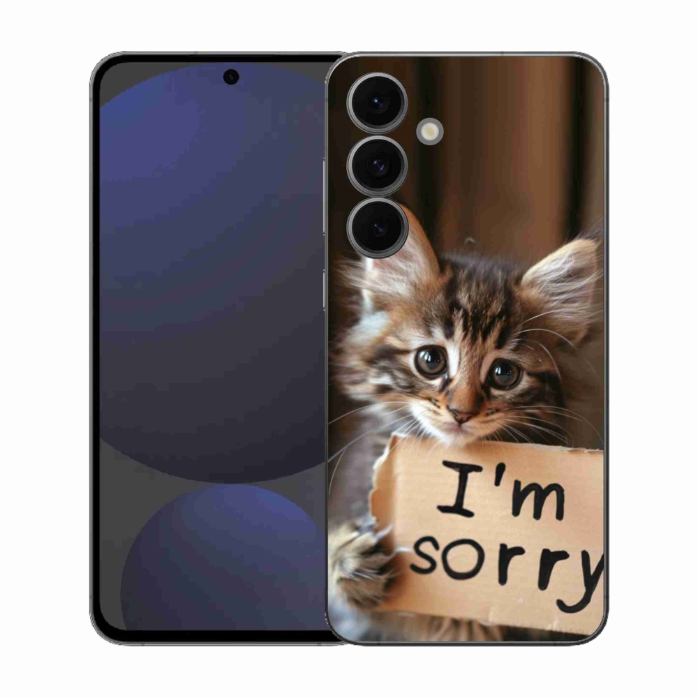 Gelový kryt mmCase na Samsung Galaxy S25 FE - kočíčí omluva