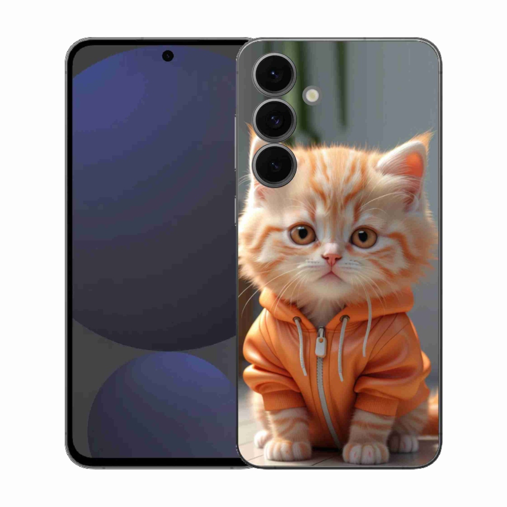 Gelový kryt mmCase na Samsung Galaxy S25 FE - kotě v mikině