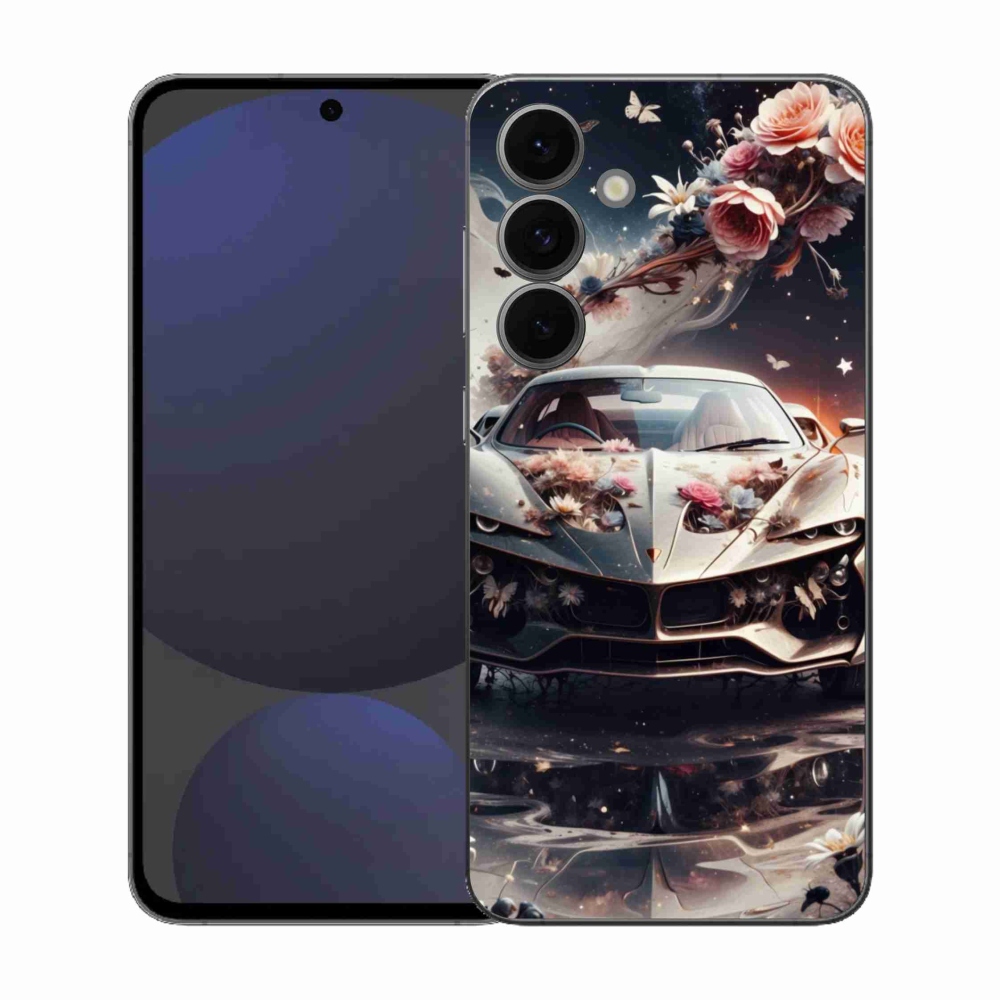 Gelový kryt mmCase na Samsung Galaxy S25 FE - květinový sportovní vůz