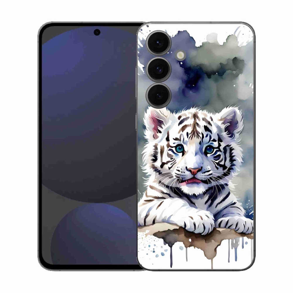Gelový kryt mmCase na Samsung Galaxy S25 FE - mládě bílého tygra