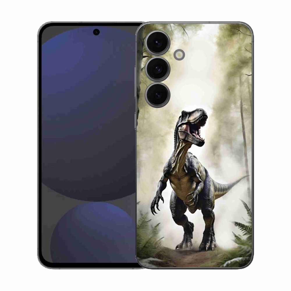 Gelový kryt mmCase na Samsung Galaxy S25 FE - naštvaný T-Rex