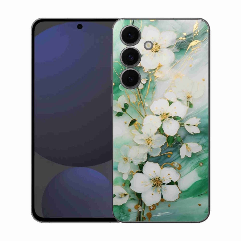 Gelový kryt mmCase na Samsung Galaxy S25 FE - něžné květy