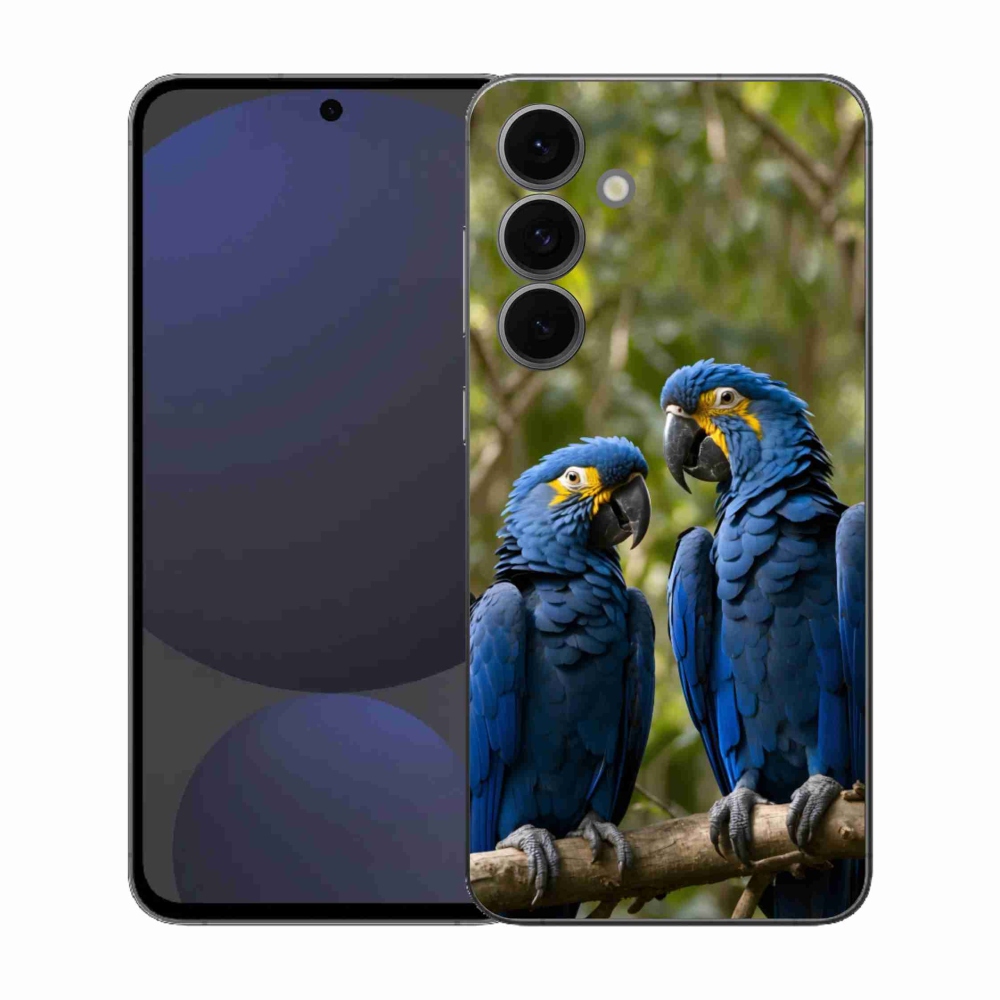 Gelový kryt mmCase na Samsung Galaxy S25 FE - papouščí duo
