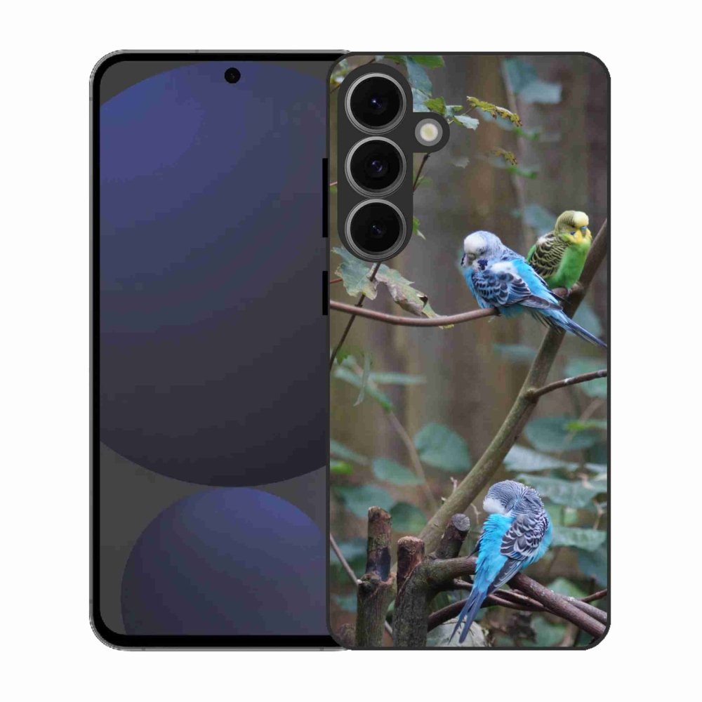 Gelový kryt mmCase na Samsung Galaxy S25 FE - papoušci na větvi