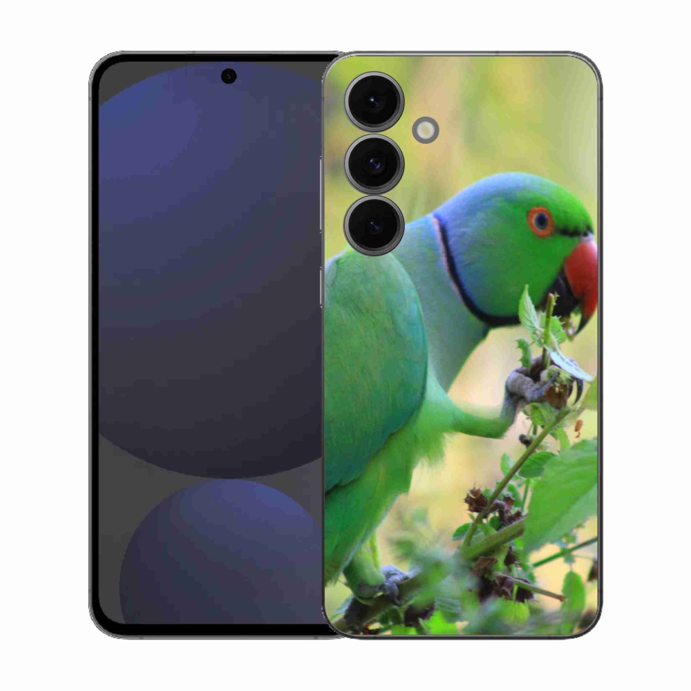 Gelový kryt mmCase na Samsung Galaxy S25 FE - papoušek alexandr