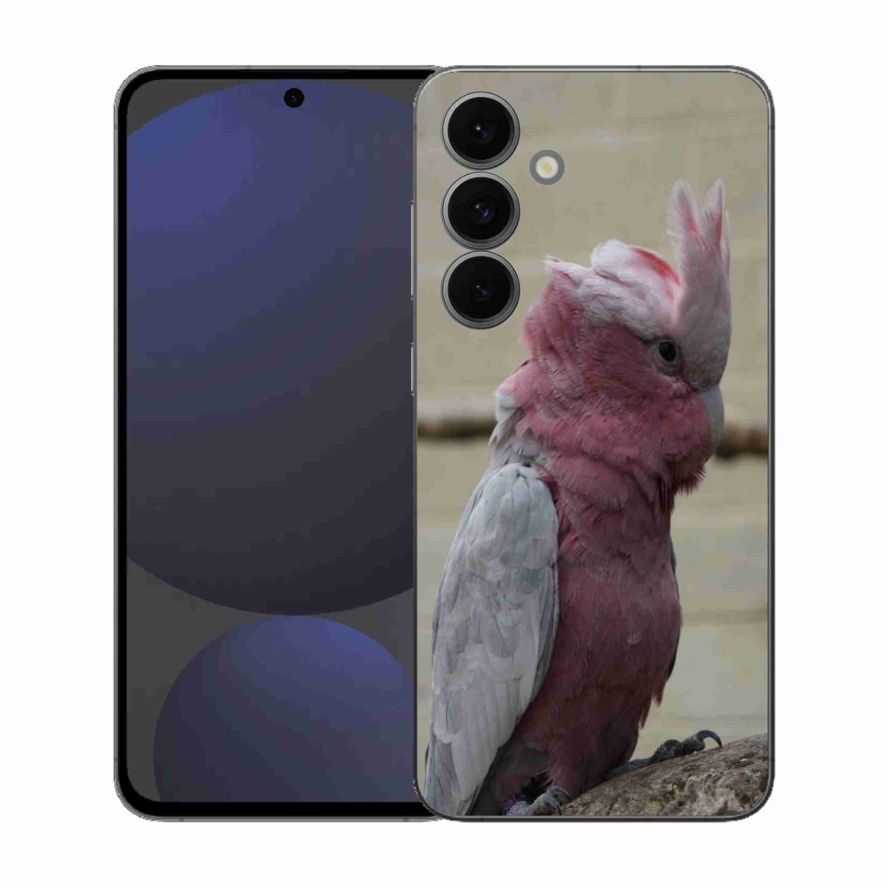 Gelový kryt mmCase na Samsung Galaxy S25 FE - papoušek kakadu růžový