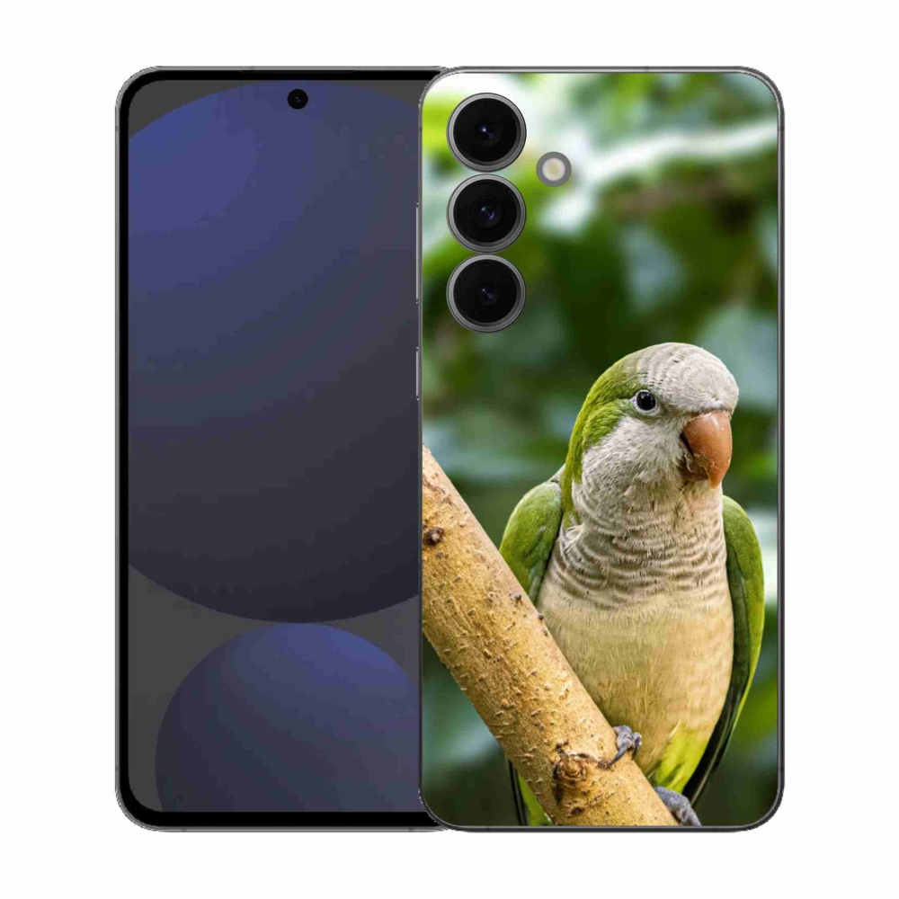 Gelový kryt mmCase na Samsung Galaxy S25 FE - papoušek mníšek