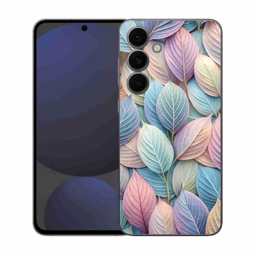 Gelový kryt mmCase na Samsung Galaxy S25 FE - pastelové listy