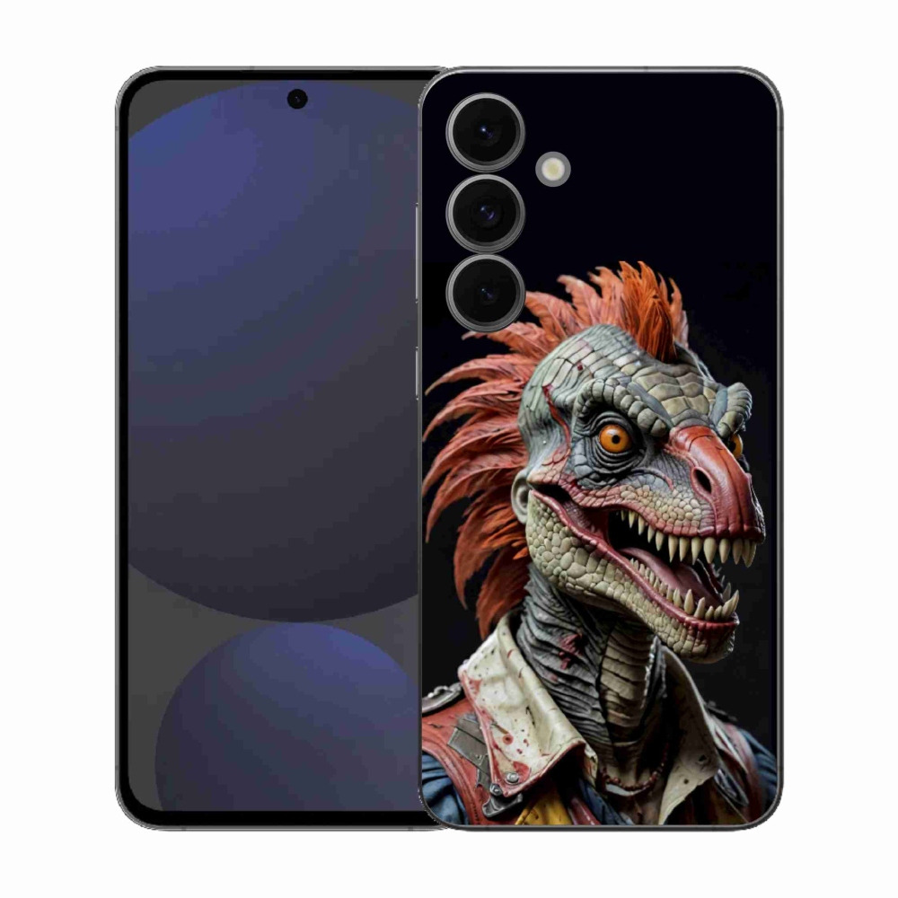 Gelový kryt mmCase na Samsung Galaxy S25 FE - punk dinosaurus