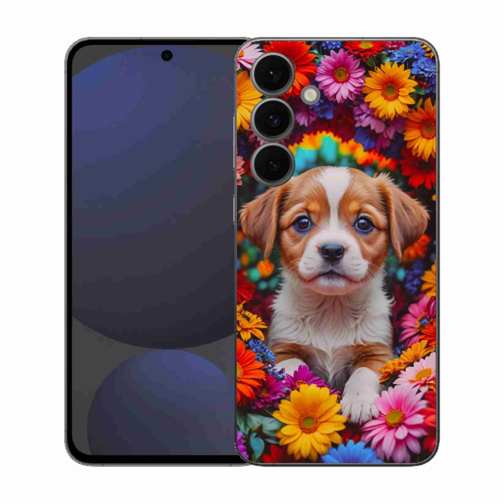 Gelový kryt mmCase na Samsung Galaxy S25 FE - roztomilé štěně