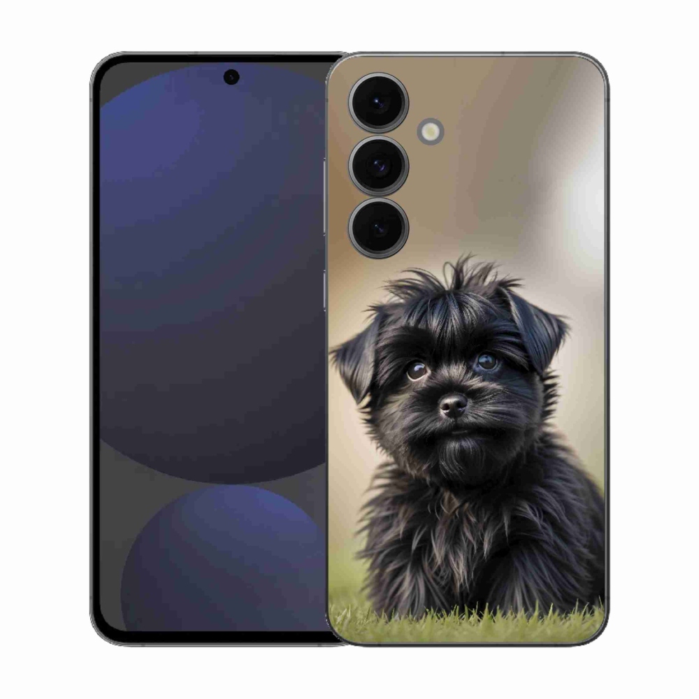 Gelový kryt mmCase na Samsung Galaxy S25 FE - roztomilý černý pejsek