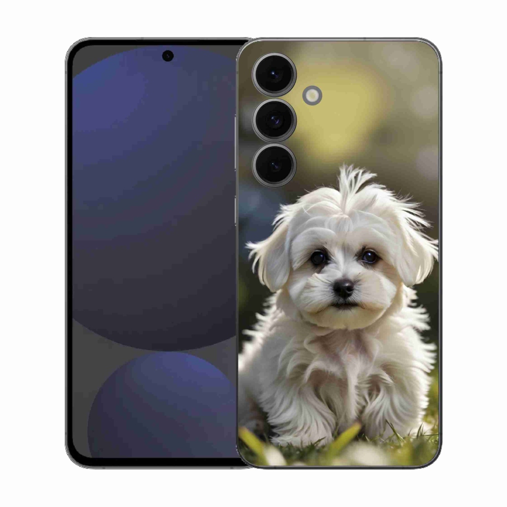 Gelový kryt mmCase na Samsung Galaxy S25 FE - roztomilý maltézský psík