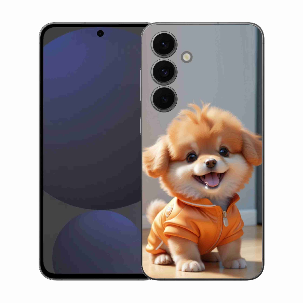 Gelový kryt mmCase na Samsung Galaxy S25 FE - roztomilý pomeranian v mikině