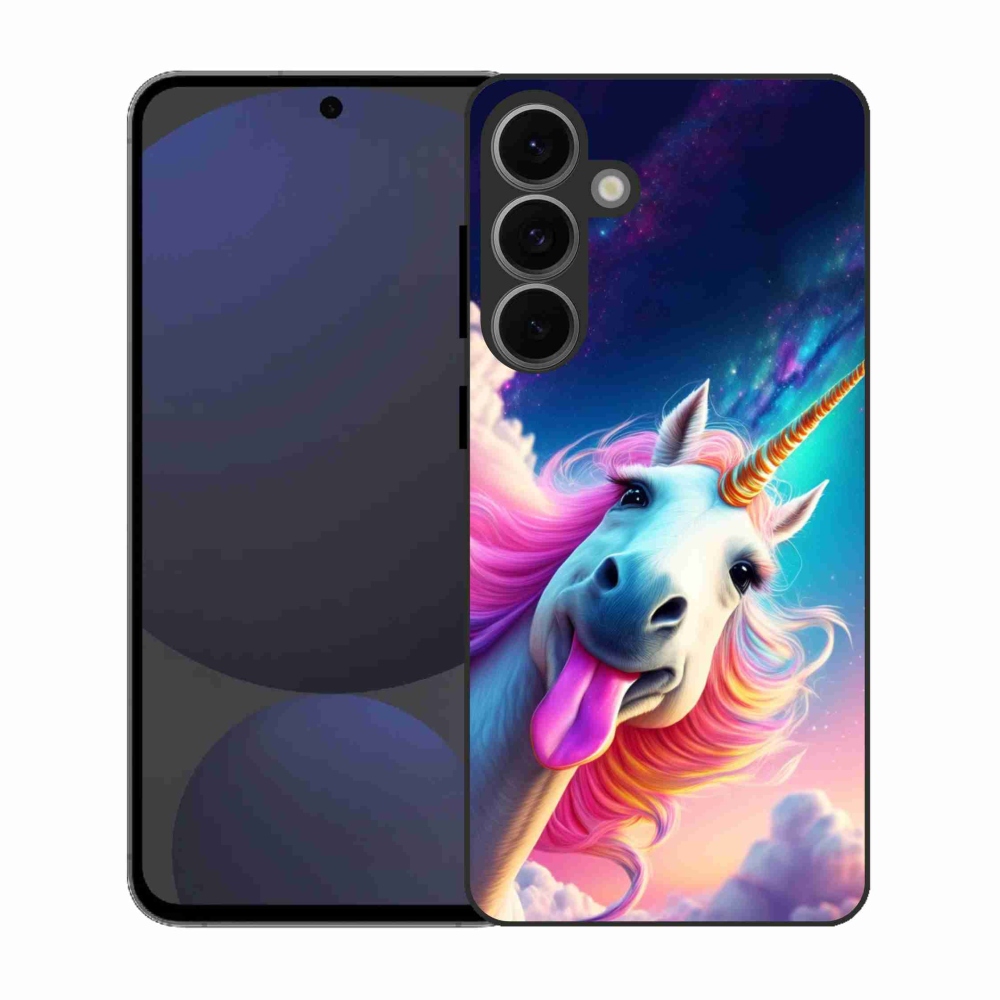 Gelový kryt mmCase na Samsung Galaxy S25 FE - šílený jednorožec