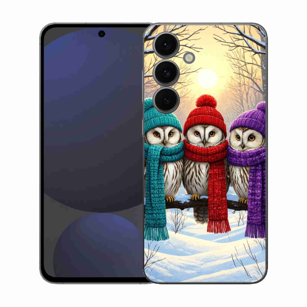 Gelový kryt mmCase na Samsung Galaxy S25 FE - soví přátelé