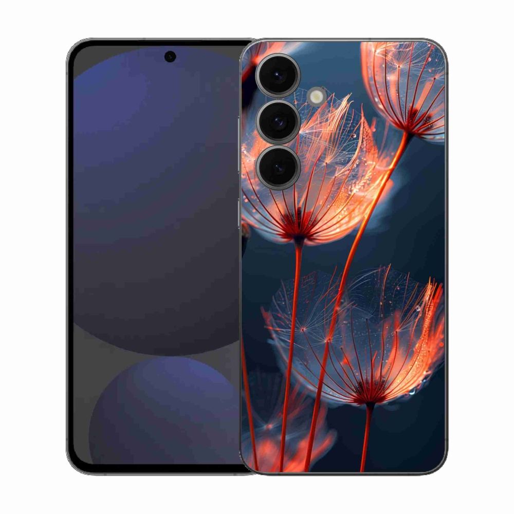 Gelový kryt mmCase na Samsung Galaxy S25 FE - světélkující chmýří