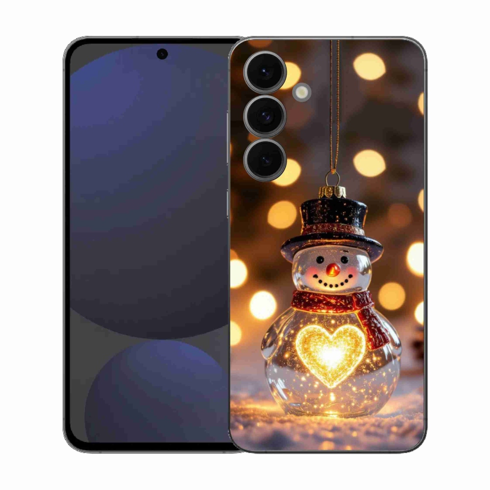 Gelový kryt mmCase na Samsung Galaxy S25 FE - svítící vánoční sněhulák