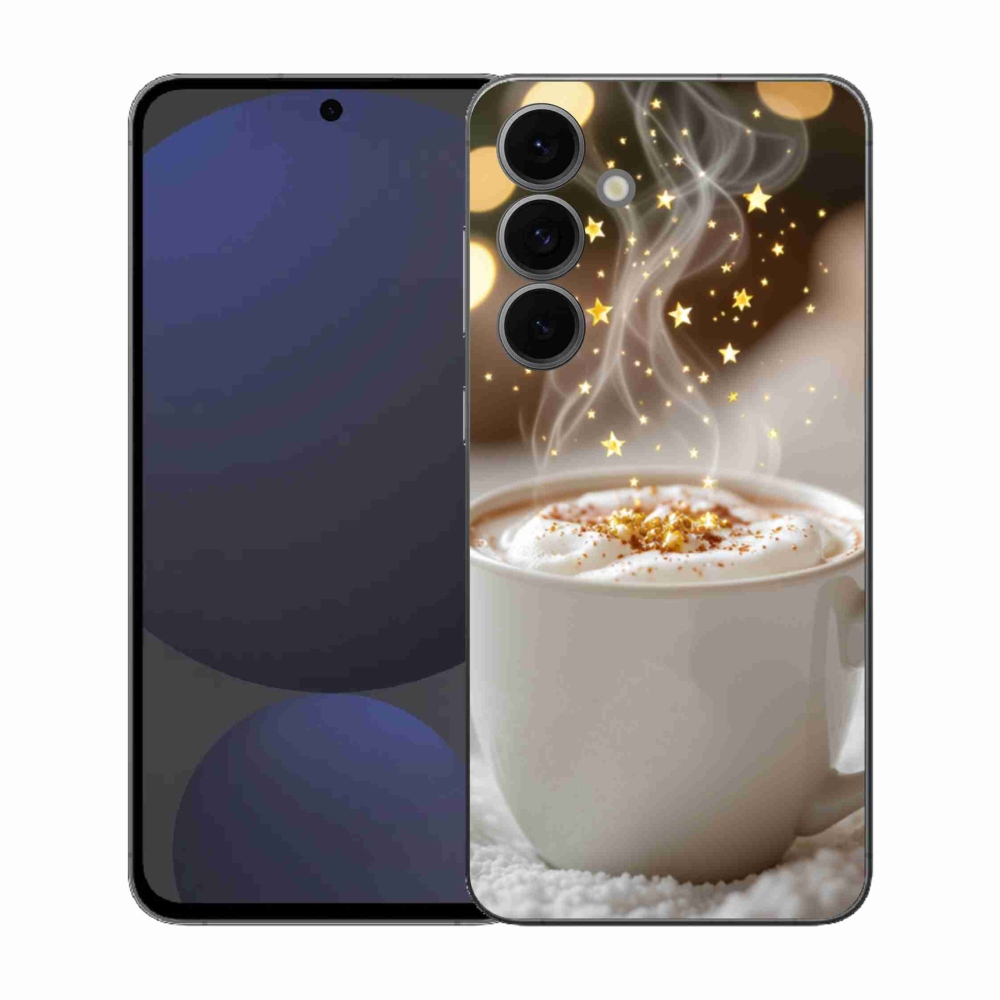 Gelový kryt mmCase na Samsung Galaxy S25 FE - vánoční horký nápoj