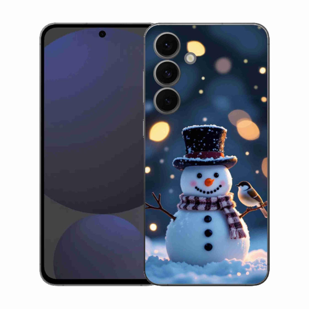 Gelový kryt mmCase na Samsung Galaxy S25 FE - vánoční sněhulák