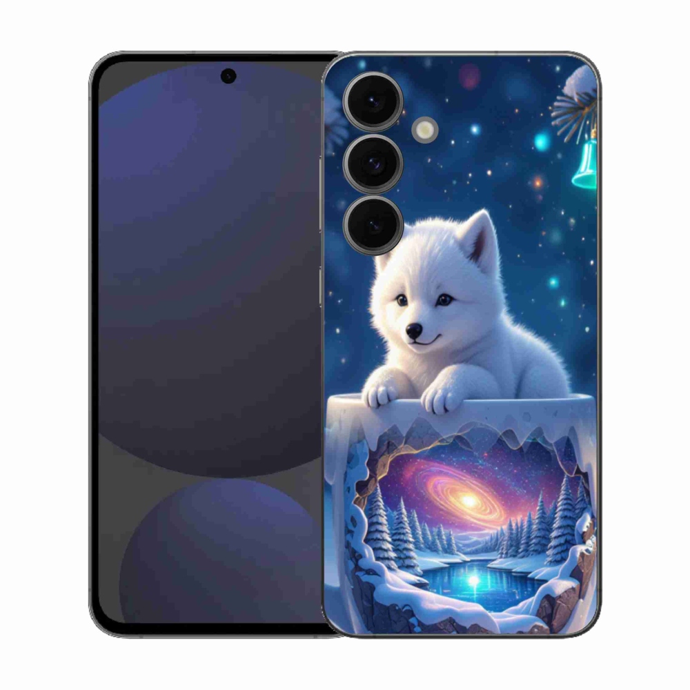 Gelový kryt mmCase na Samsung Galaxy S25 FE - vánoční štěně